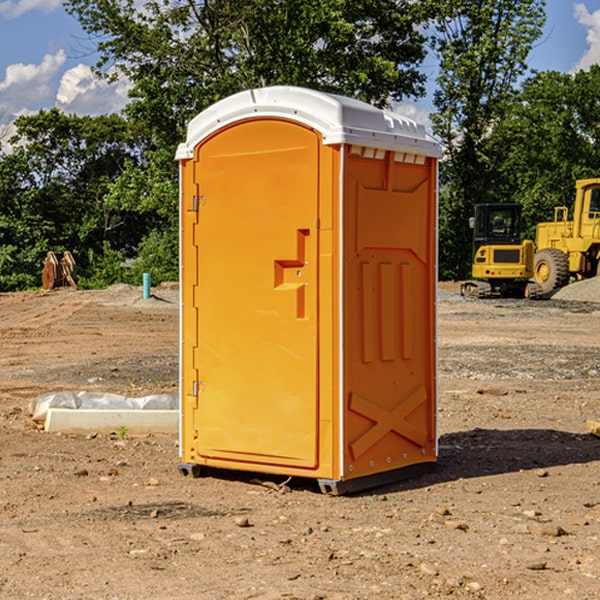 how often are the portable restrooms cleaned and serviced during a rental period in Treece